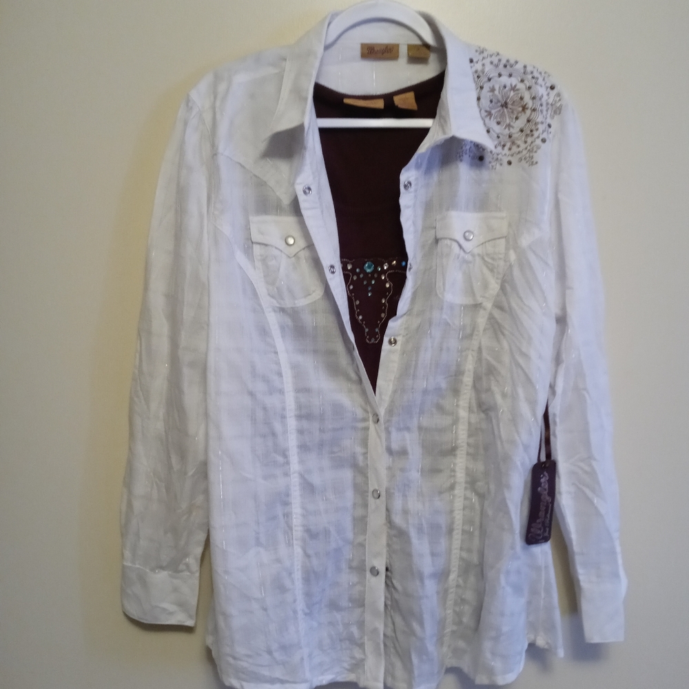 Wrangler White Long Sleeve with Tank XL
